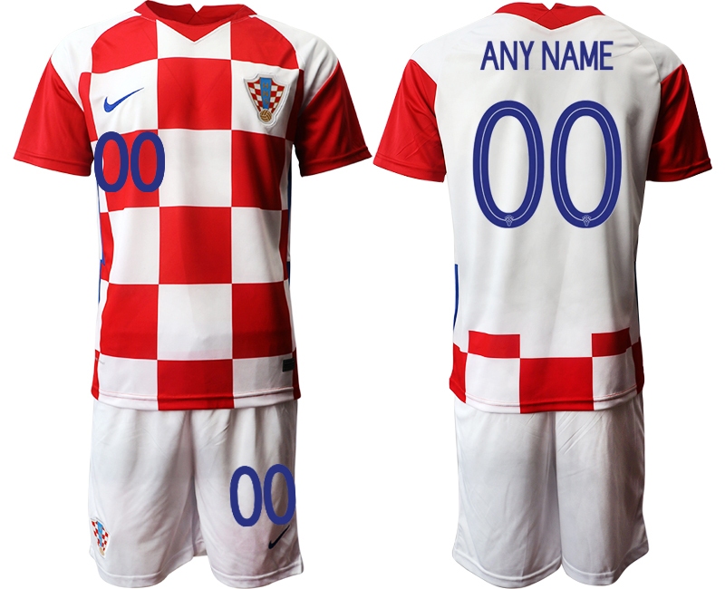 Men 2021 European Cup Croatia white home customized Soccer Jerseys->customized soccer jersey->Custom Jersey